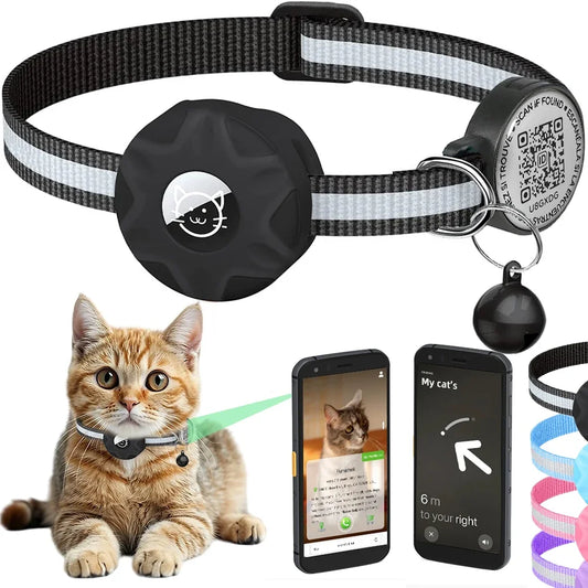 Collier GPS Chat Édition Airtag QR